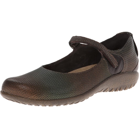 NAOT Mary Janes Reka Rattlesnake Brown US 6 6.5 37 shoes Lagenlook flats artsy - Picture 2 of 12